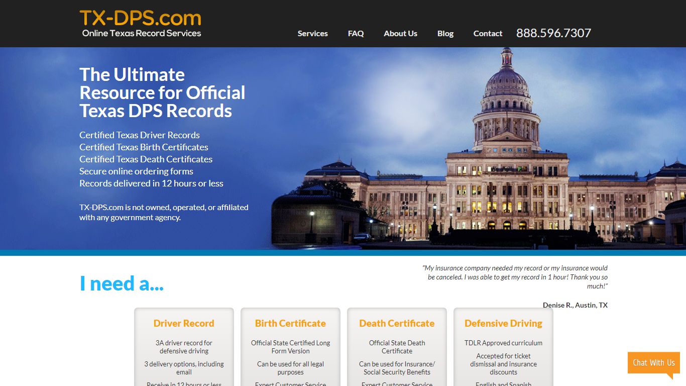 Vital Records Office | Texas DPS Records